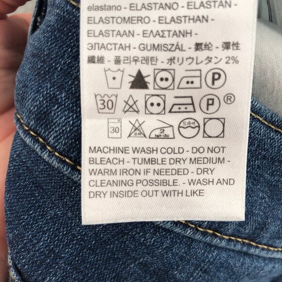 Levis Shorts Women 27 Blue Dark Wash Denim Bermuda Stretch Jean Everyday Walking - Picture 9 of 15